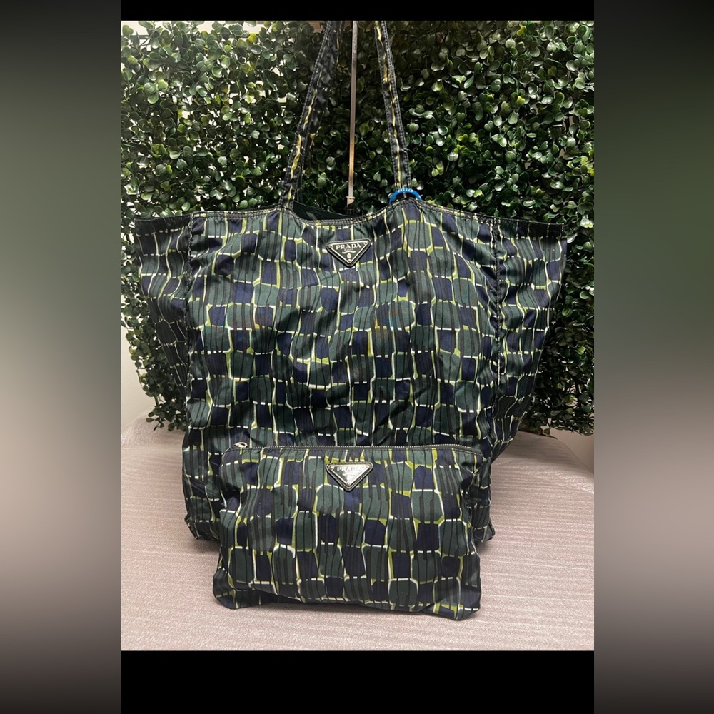Prada BYO Shopping Tote Blue/Green
